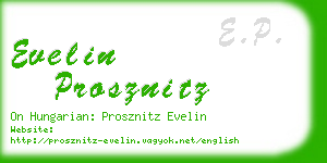 evelin prosznitz business card